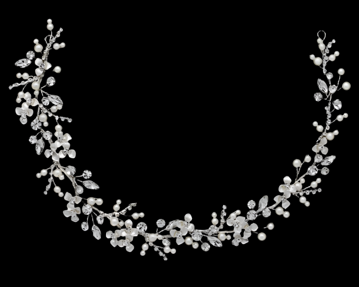 wedding pearl crystal headband