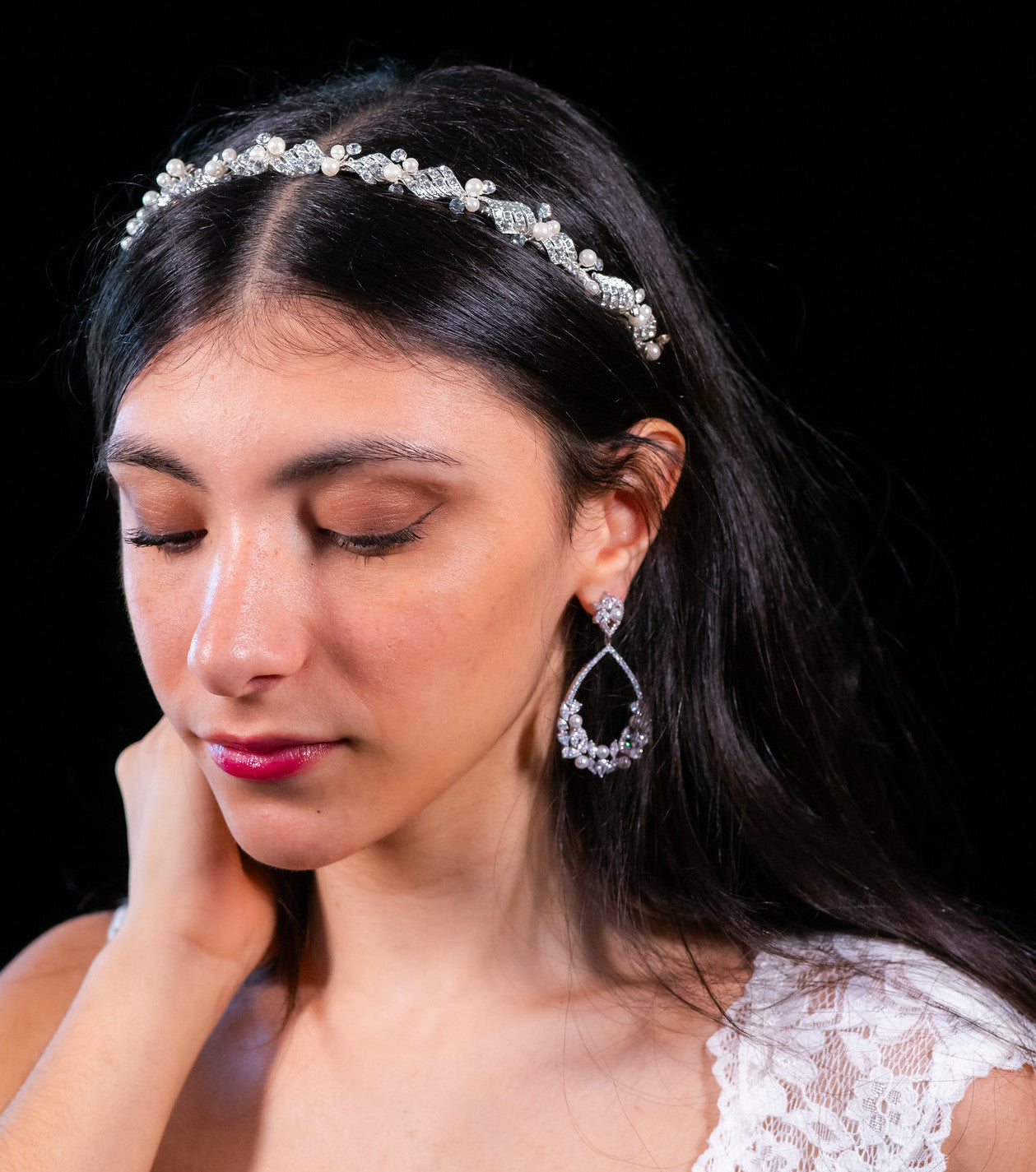 Delicata - Pearl bridal earrings