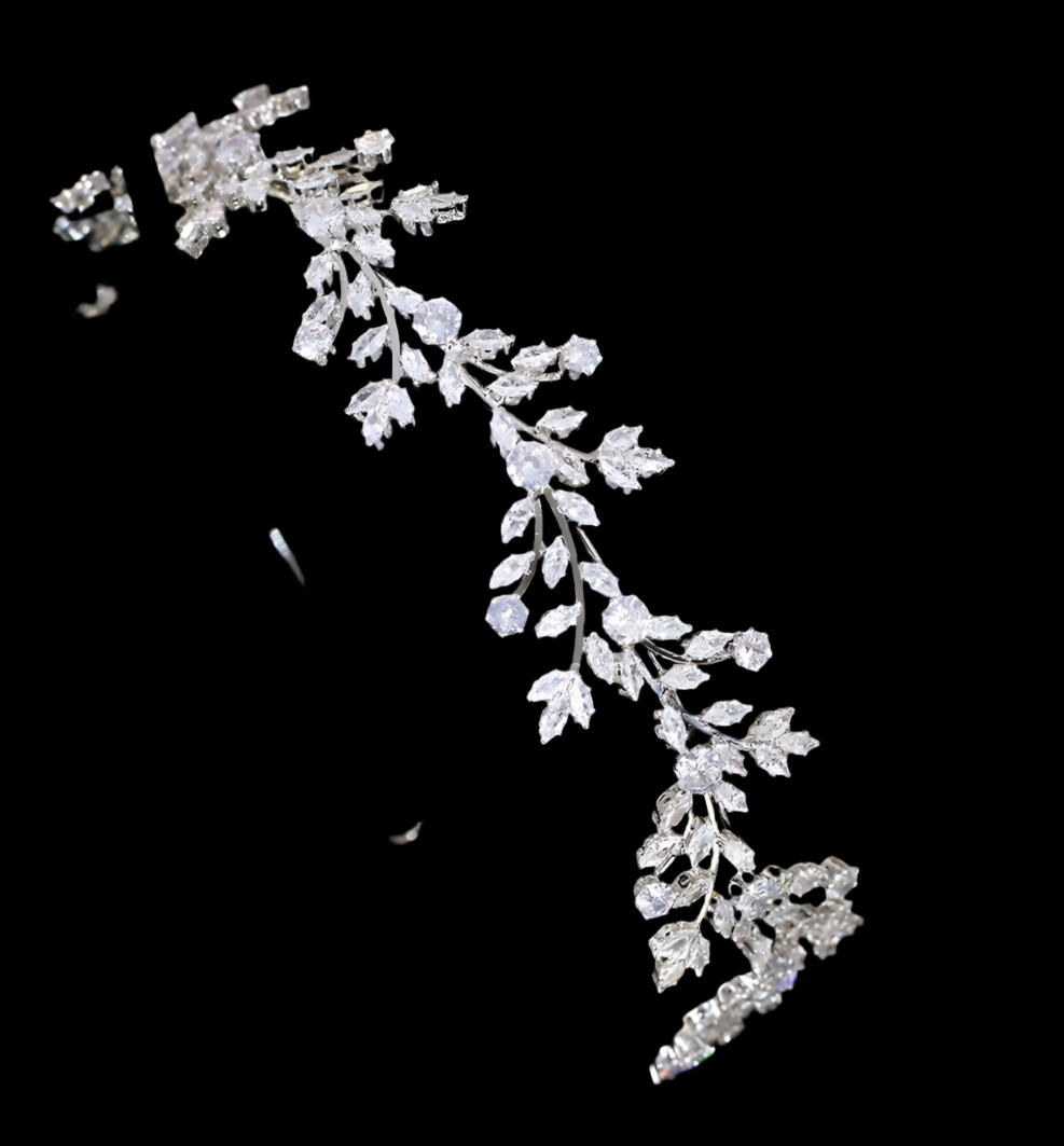 Roma, Crystal silver bridal headpiece