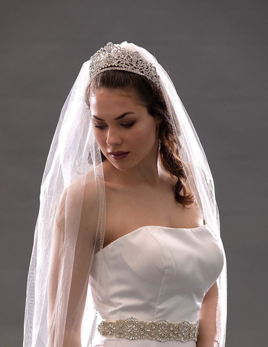 Alessandra - Statement Silver Crystal Tiara