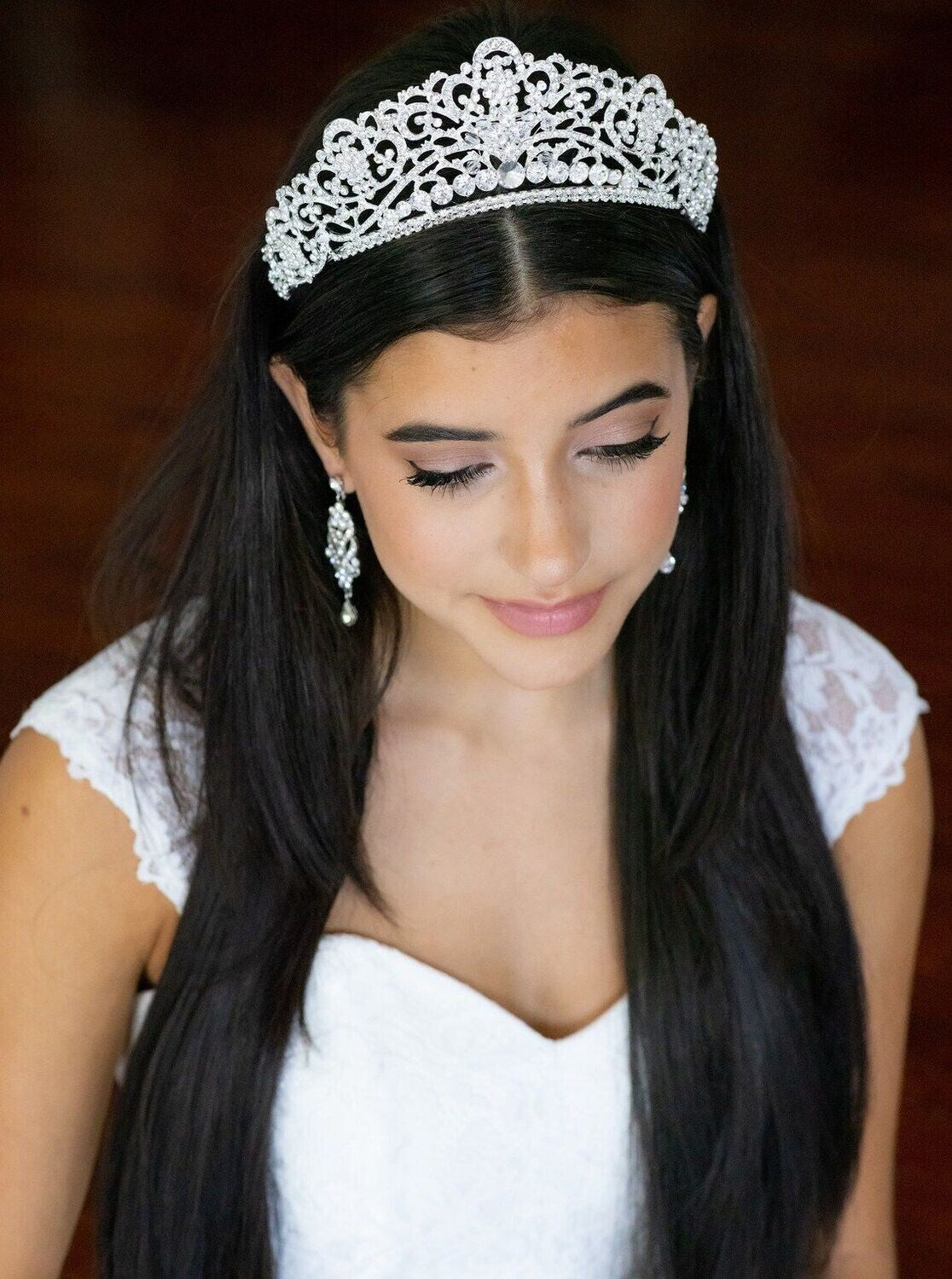 Alessandra - Statement Silver Crystal Tiara