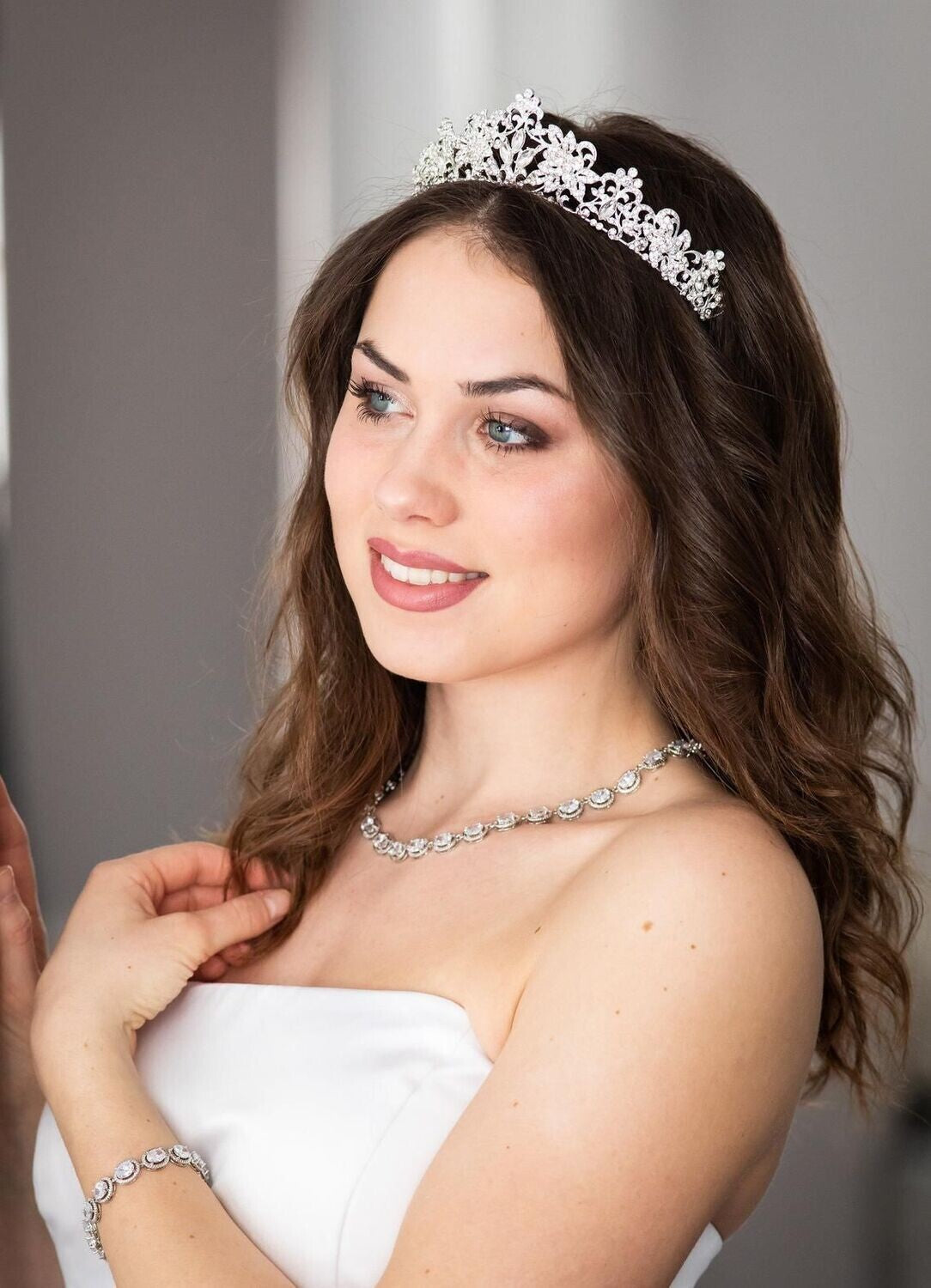 Gabrielle - Romantic Floral Swarovski Crystal Tiara