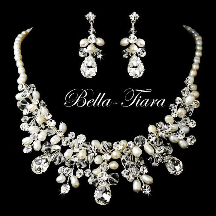 Evelyn - Crystal and Pearl bridal tiara
