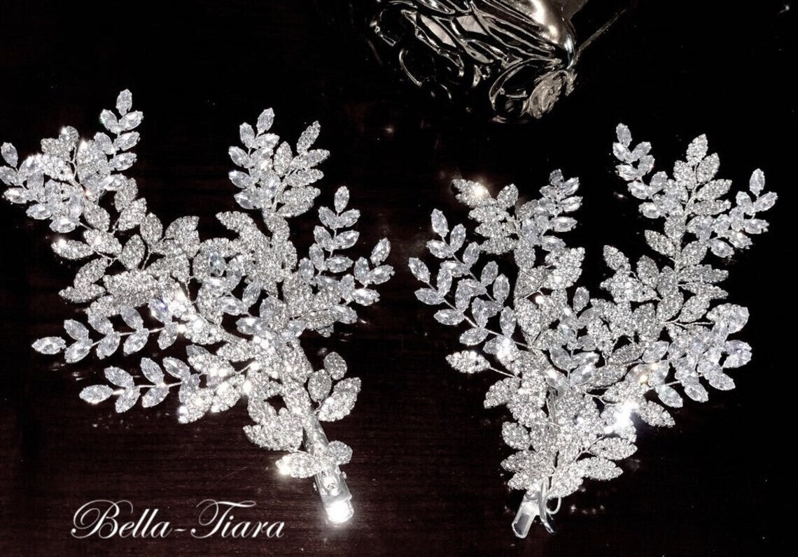 Gabriella - Couture Swarovski Crystal bridal side piece comb clips