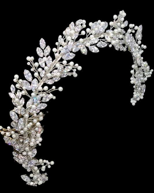 Beatapearl - Crystal Pearl wedding headpiece