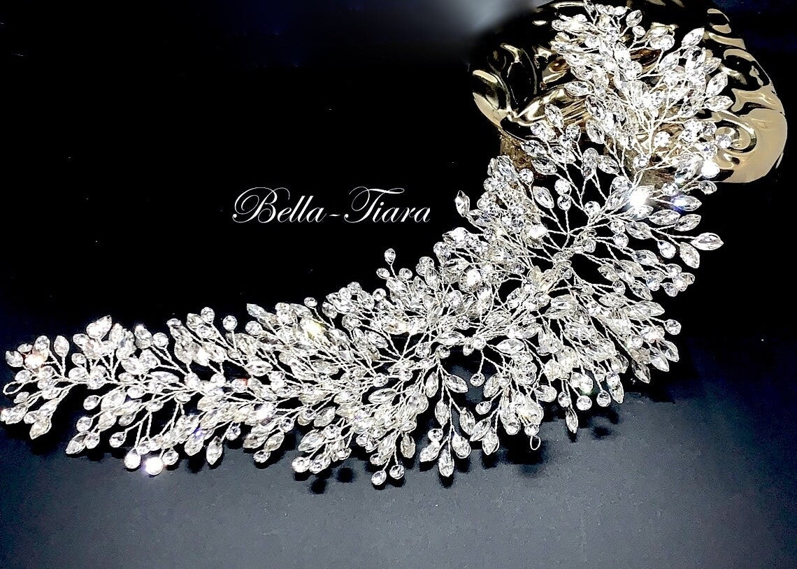 Enrica, Dazzling wedding Crystal hair vine