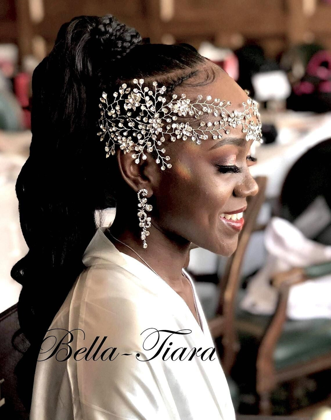 Sarah - Crystal wedding headpiece hairvine