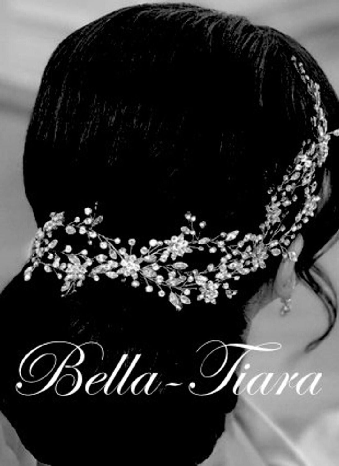 Sarah - Crystal wedding headpiece hairvine