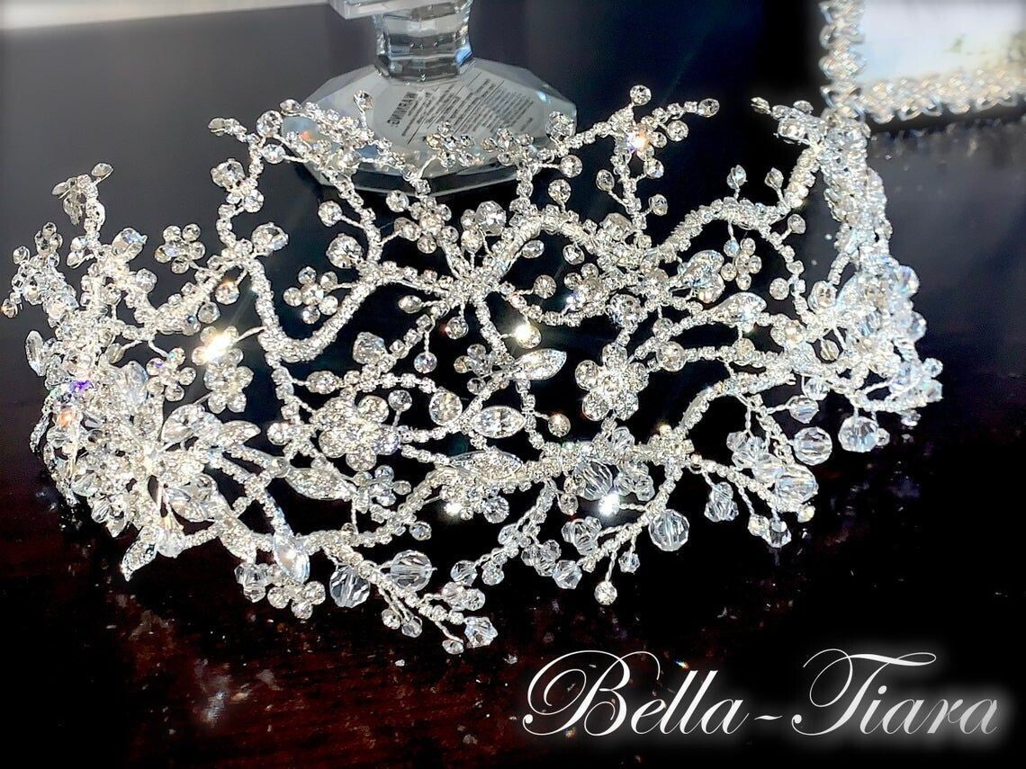 Jacqueline, Swarovski crystal wedding headpiece