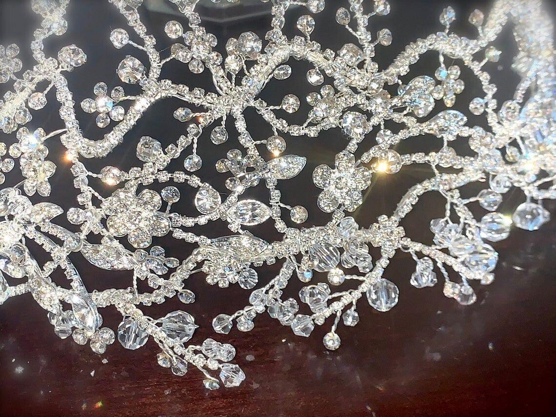 Jacqueline, Swarovski crystal wedding headpiece