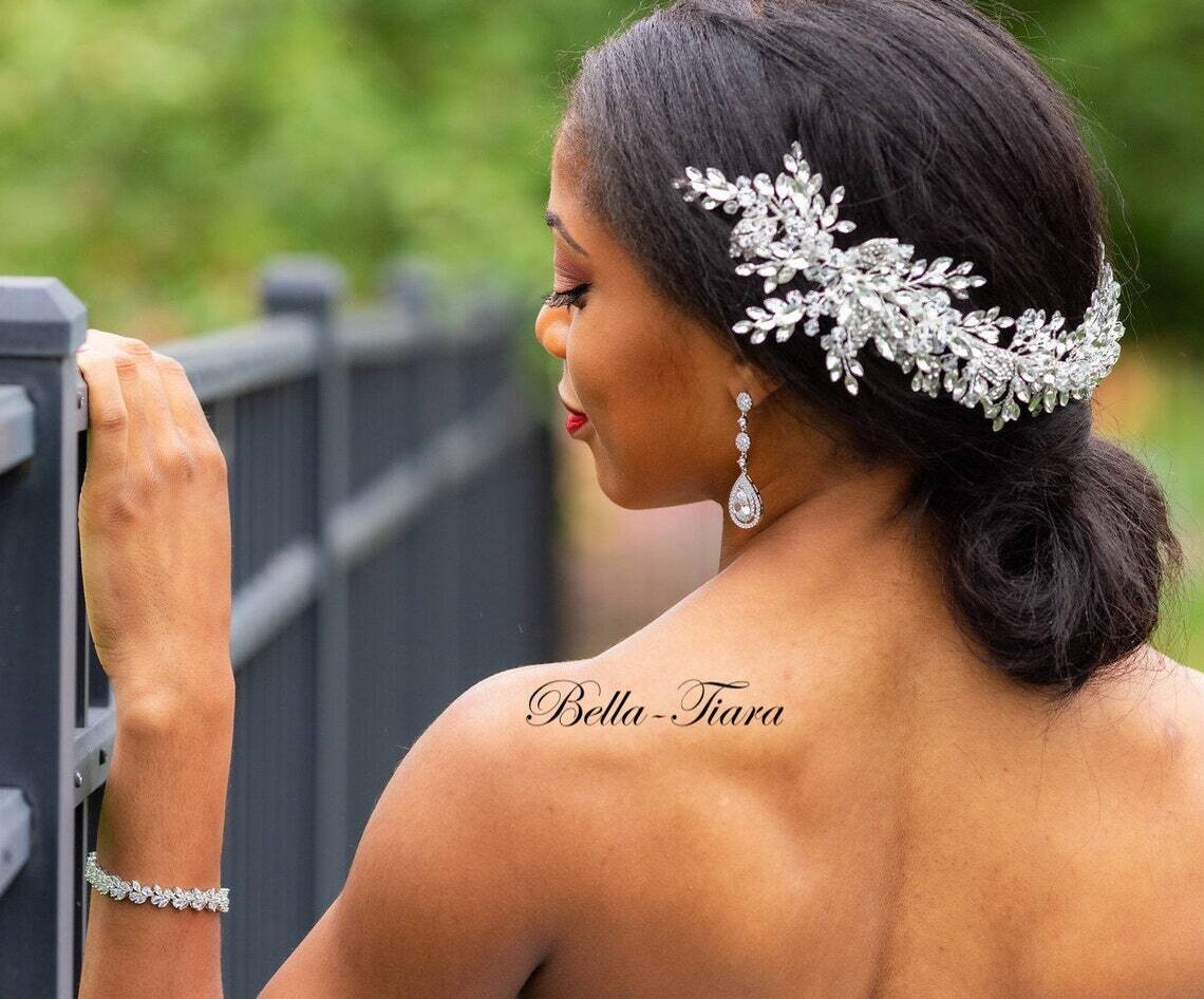 Astella, Swarovski Crystal wedding headpiece