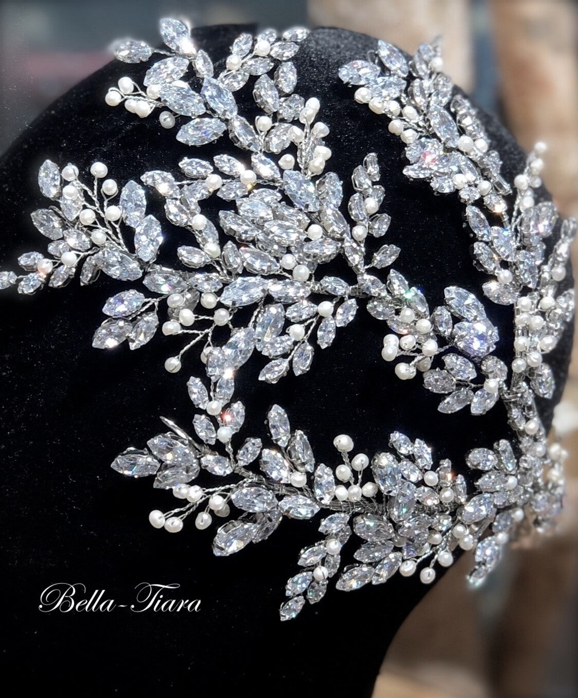 Alison - Crystal hairpiece side vine wedding headpiece