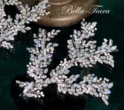 Alison - Crystal hairpiece side vine wedding headpiece