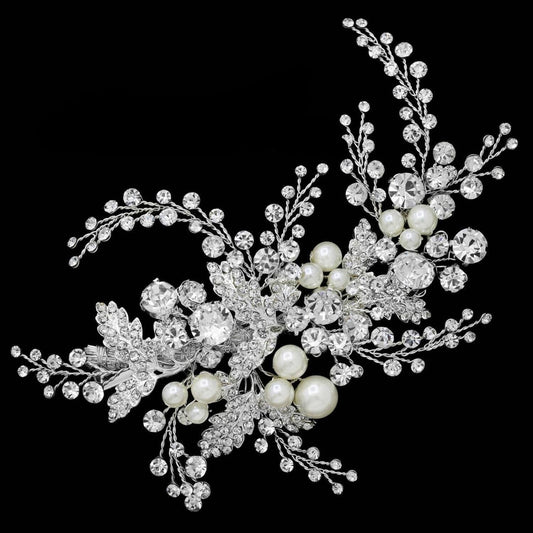 Gianette - Exquisite Pearl crystal wedding hair comb