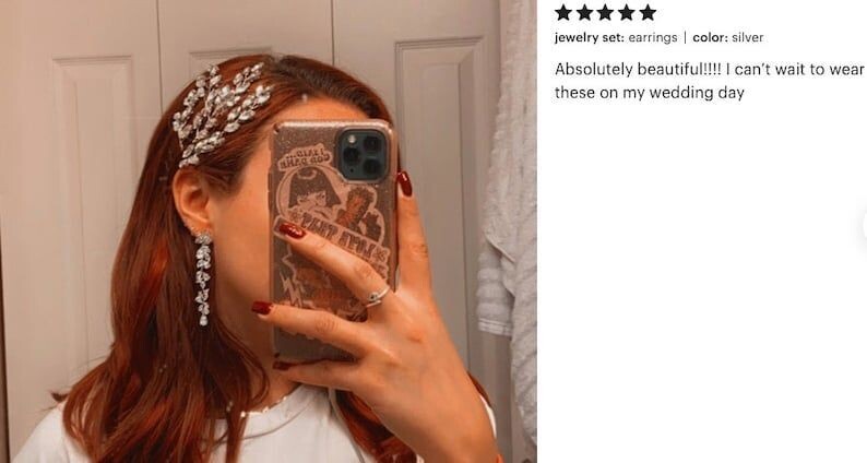 Swarovski crystal vine drop bridal earrings