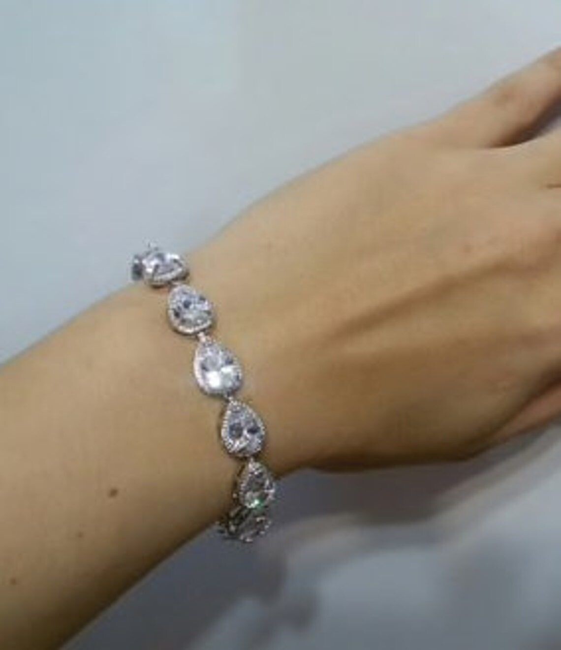 Elena - Elegant teardrop crystal bridal earrings