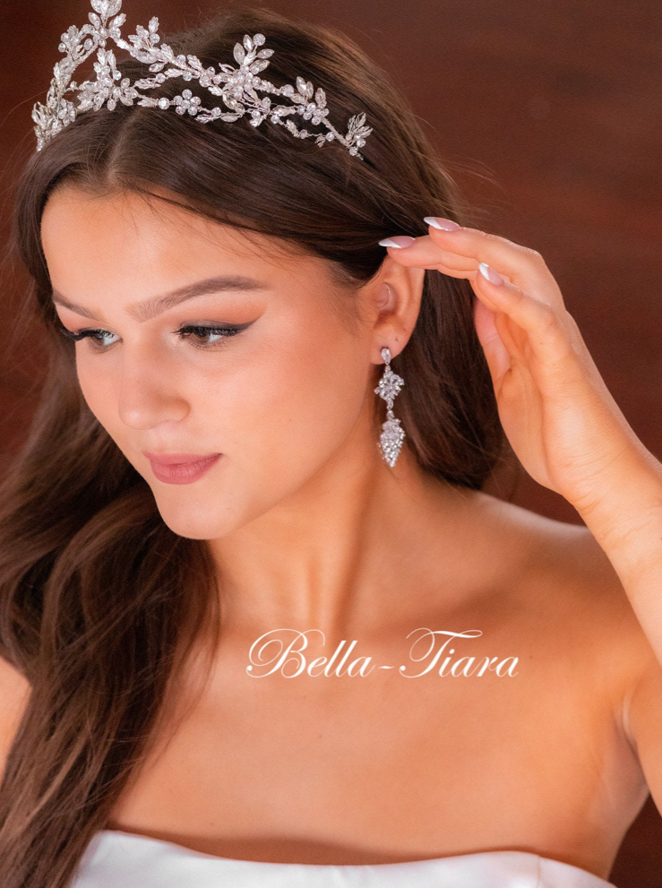 Norma, Exquisite CZ drop bridal earrings