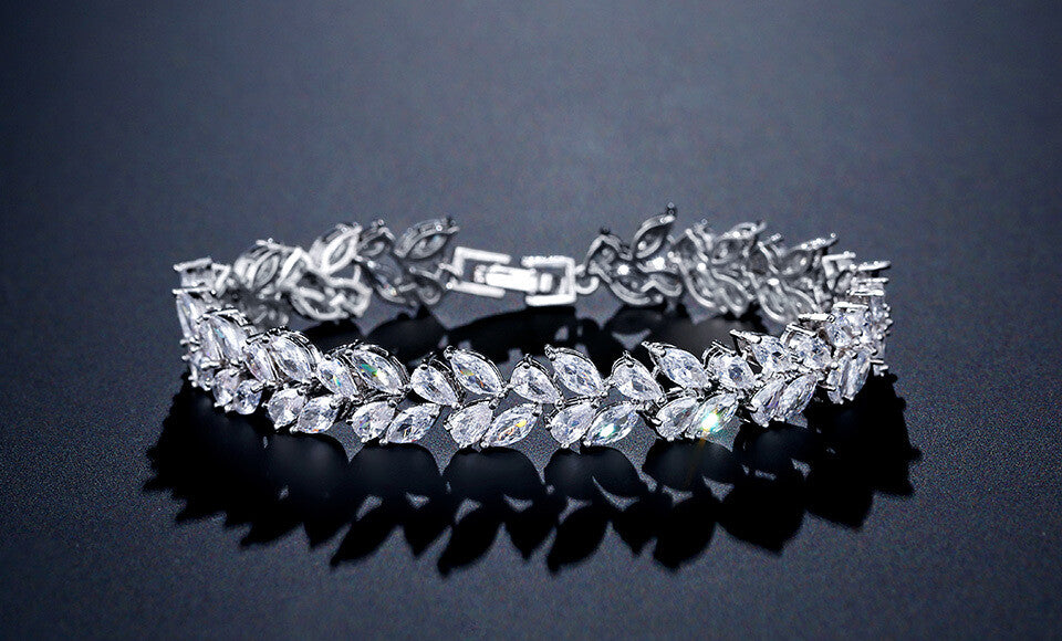 Norma, Exquisite CZ drop bridal earrings