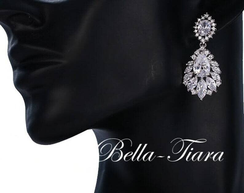 Malania - Vintage inspired bridal earrings