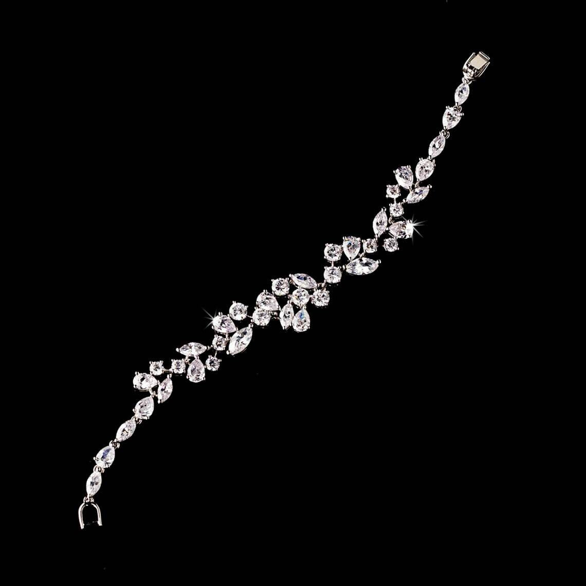 Darcy - Gorgeous CZ vine wedding necklace set
