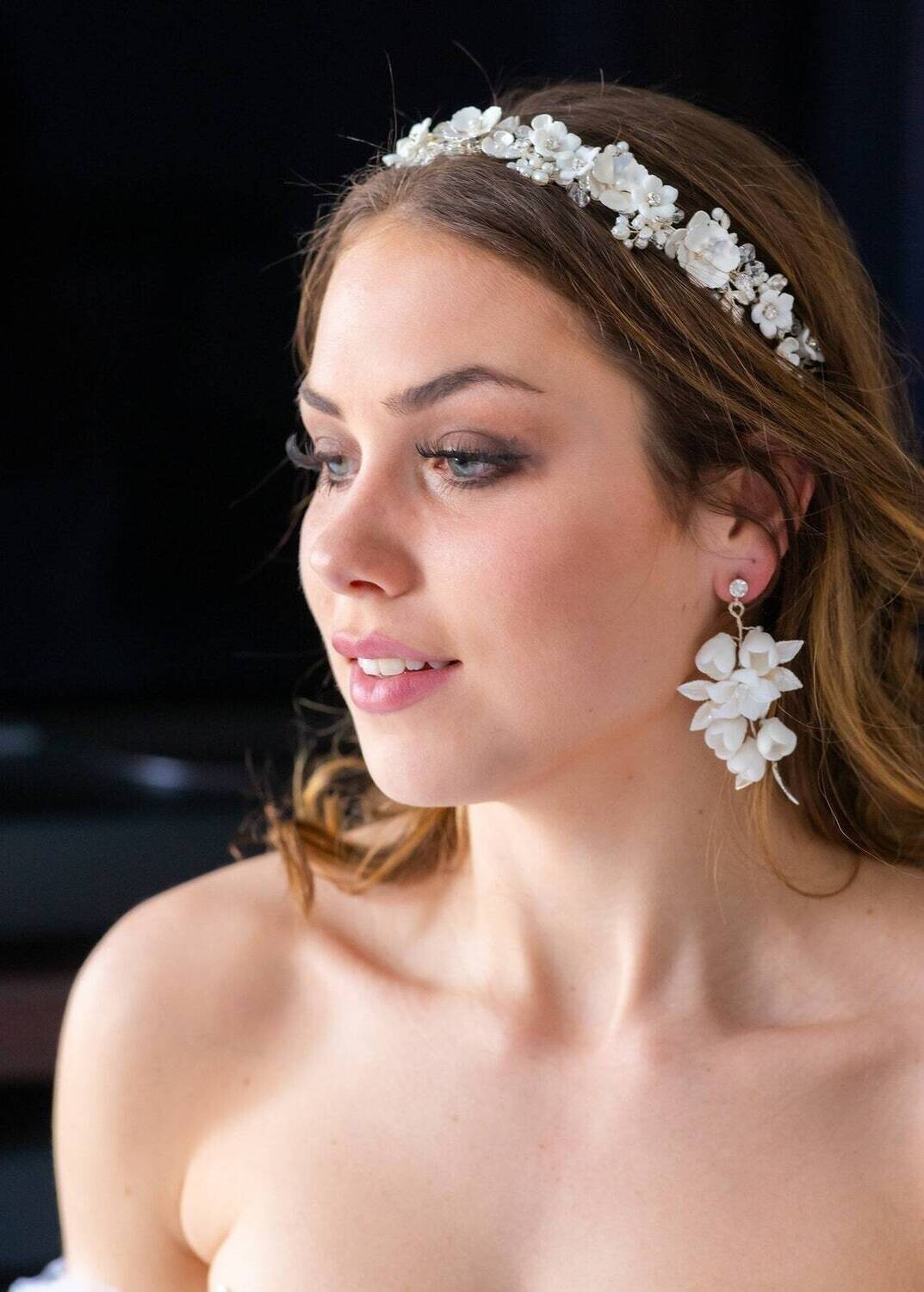 Emma - Floral bridal earrings