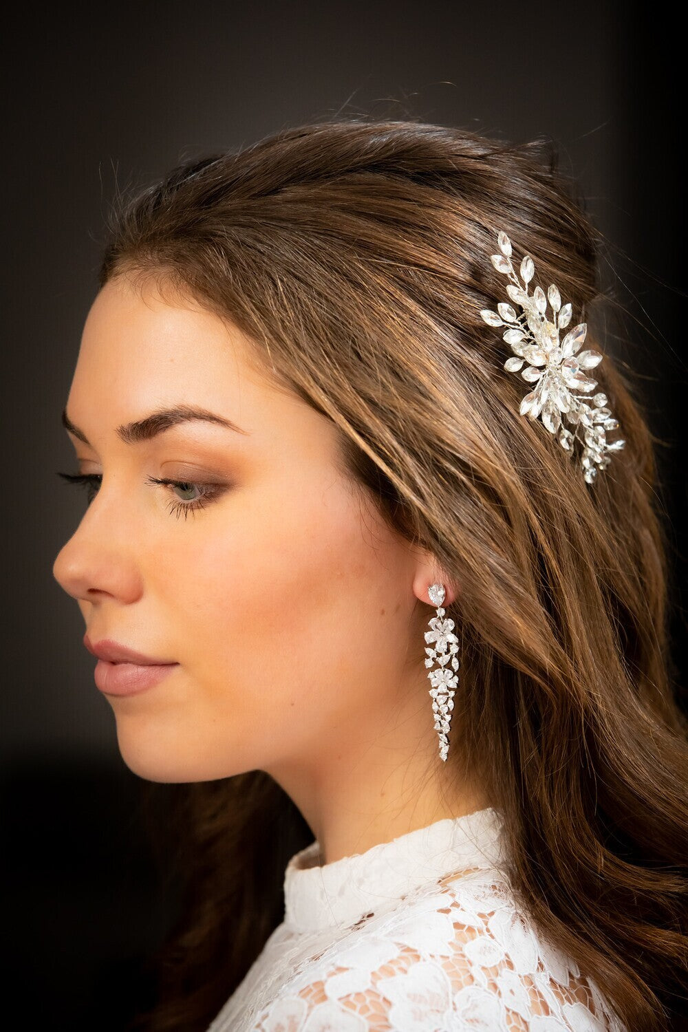 Aurorina Beautiful swarovski crystal drop bridal earrings