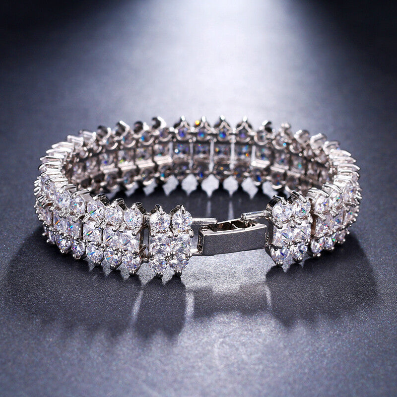 Regina - Exquisite simulated Diamond wedding bracelet