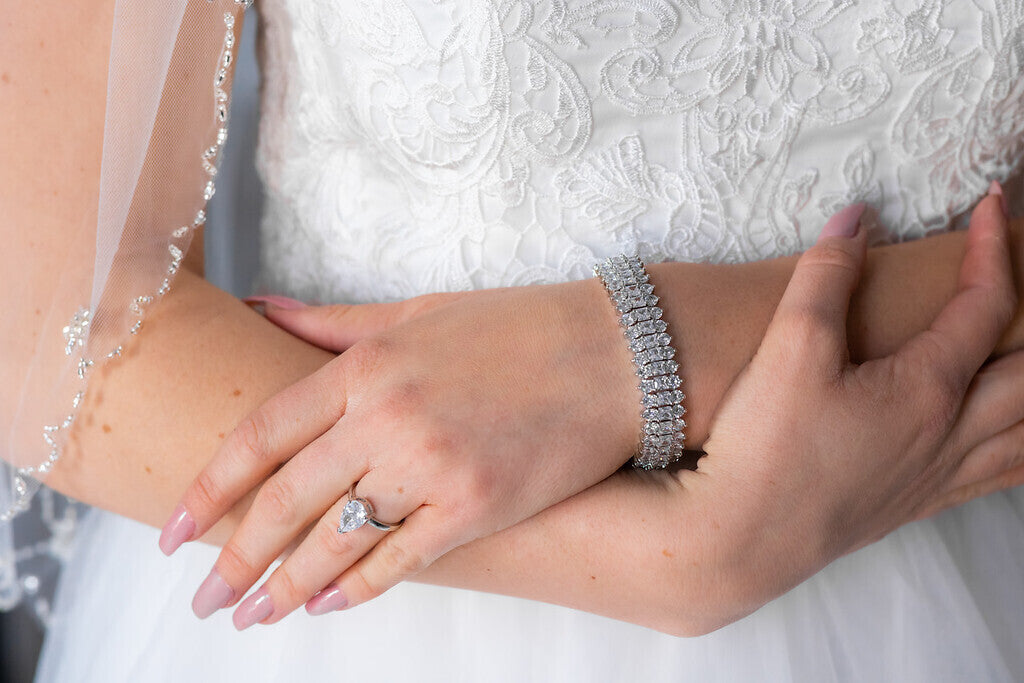 Regina - Exquisite simulated Diamond wedding bracelet