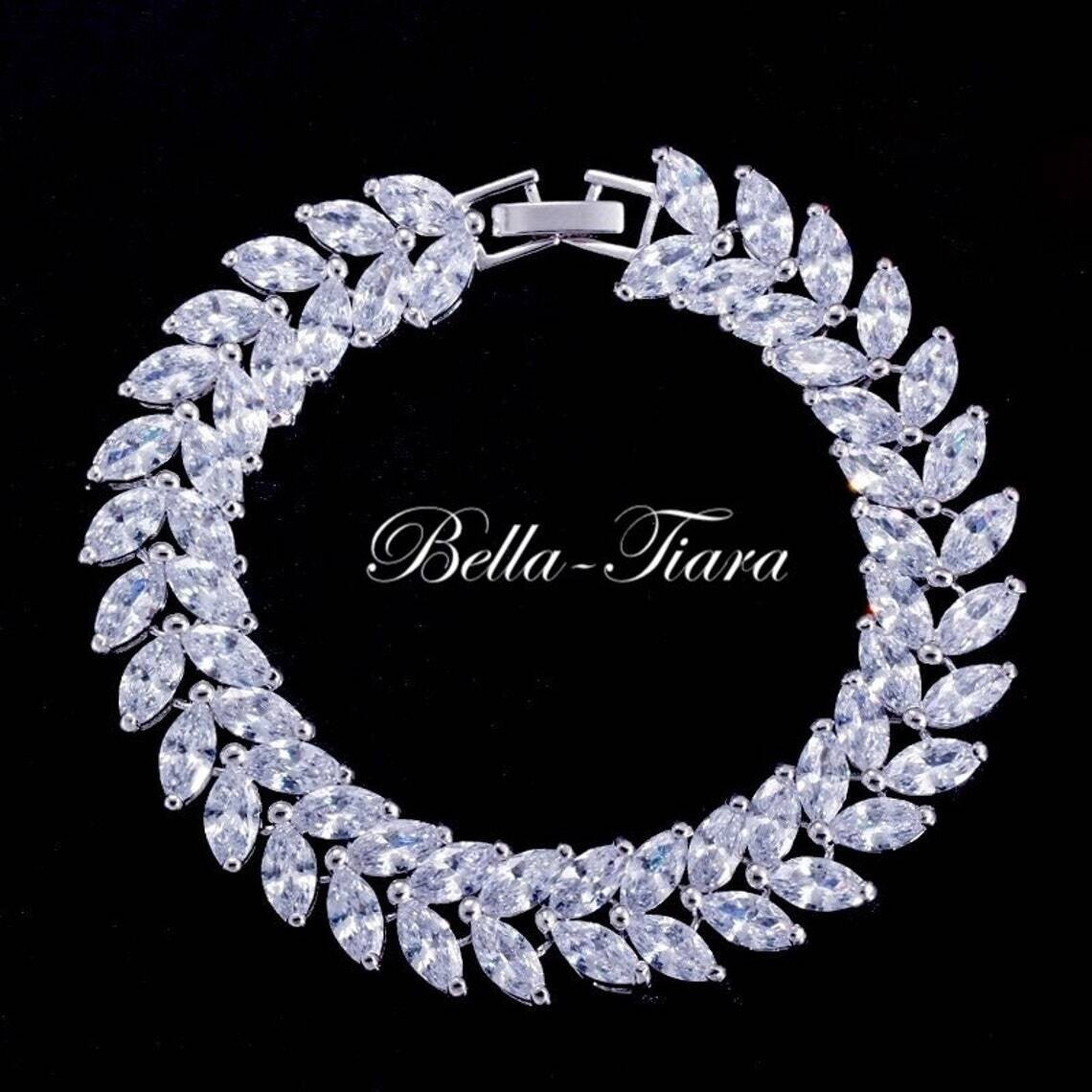 Mariaanna -Swarovski crystal vine bridal bracelet