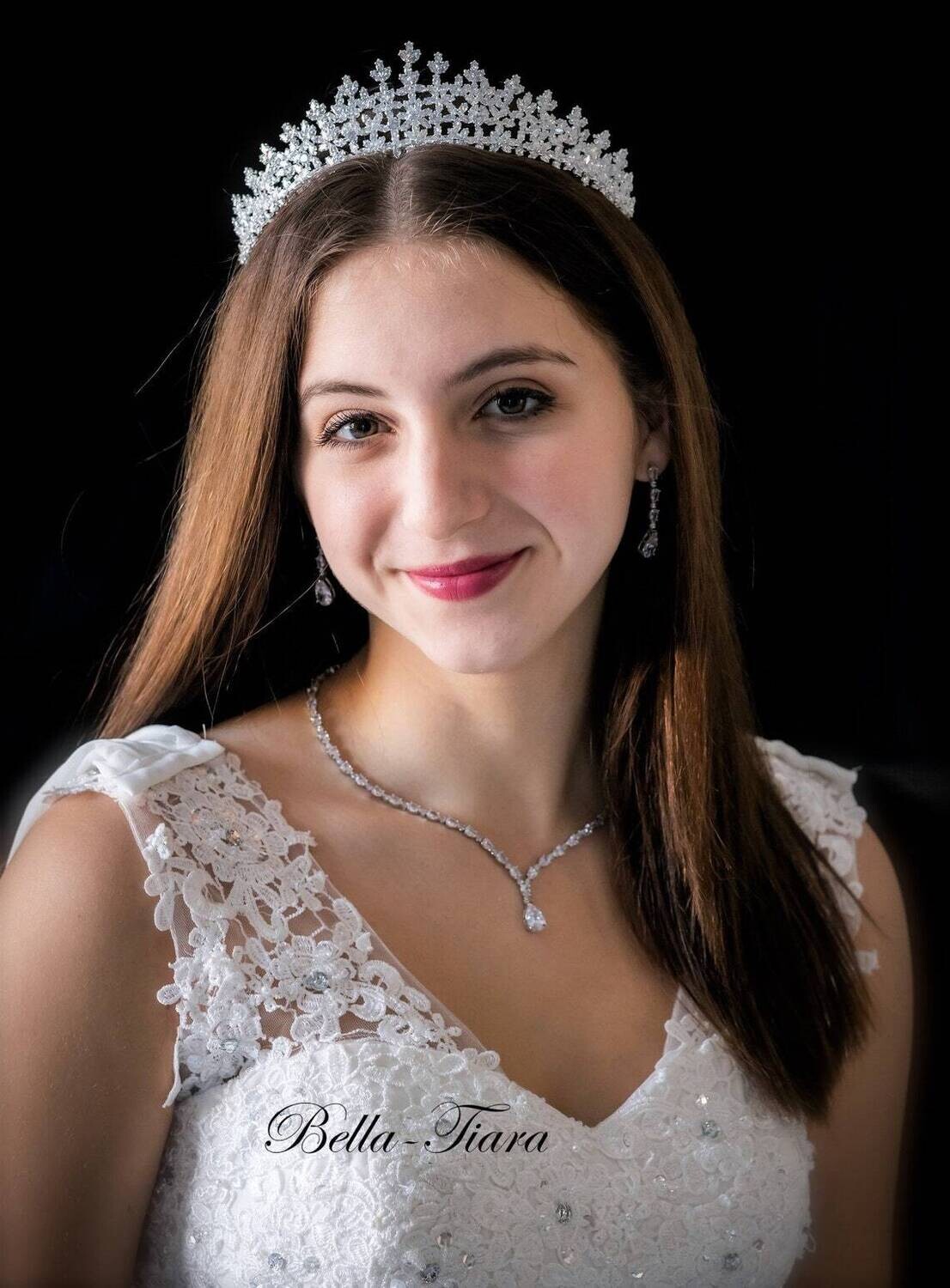 Nadelina- Exquisite and elegant 3 pcs CZ wedding necklace set