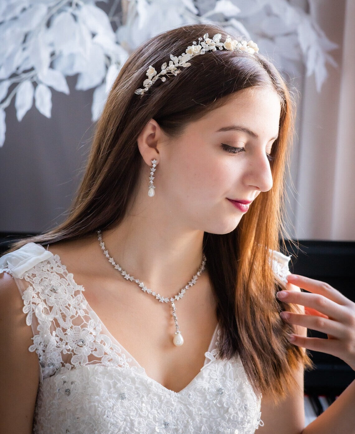 Hope- Timeless pearl bridal necklace set