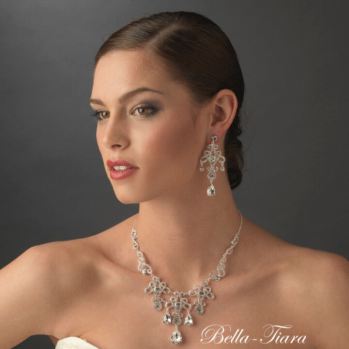 LadyDanbury - Bridgeton crystal statement necklace set