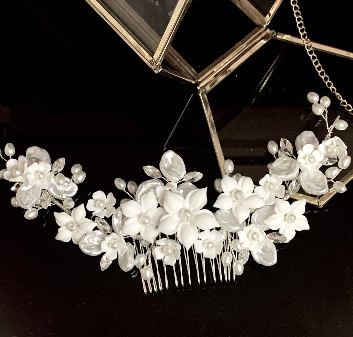 Rosalia - Beautiful wedding flower hair comb