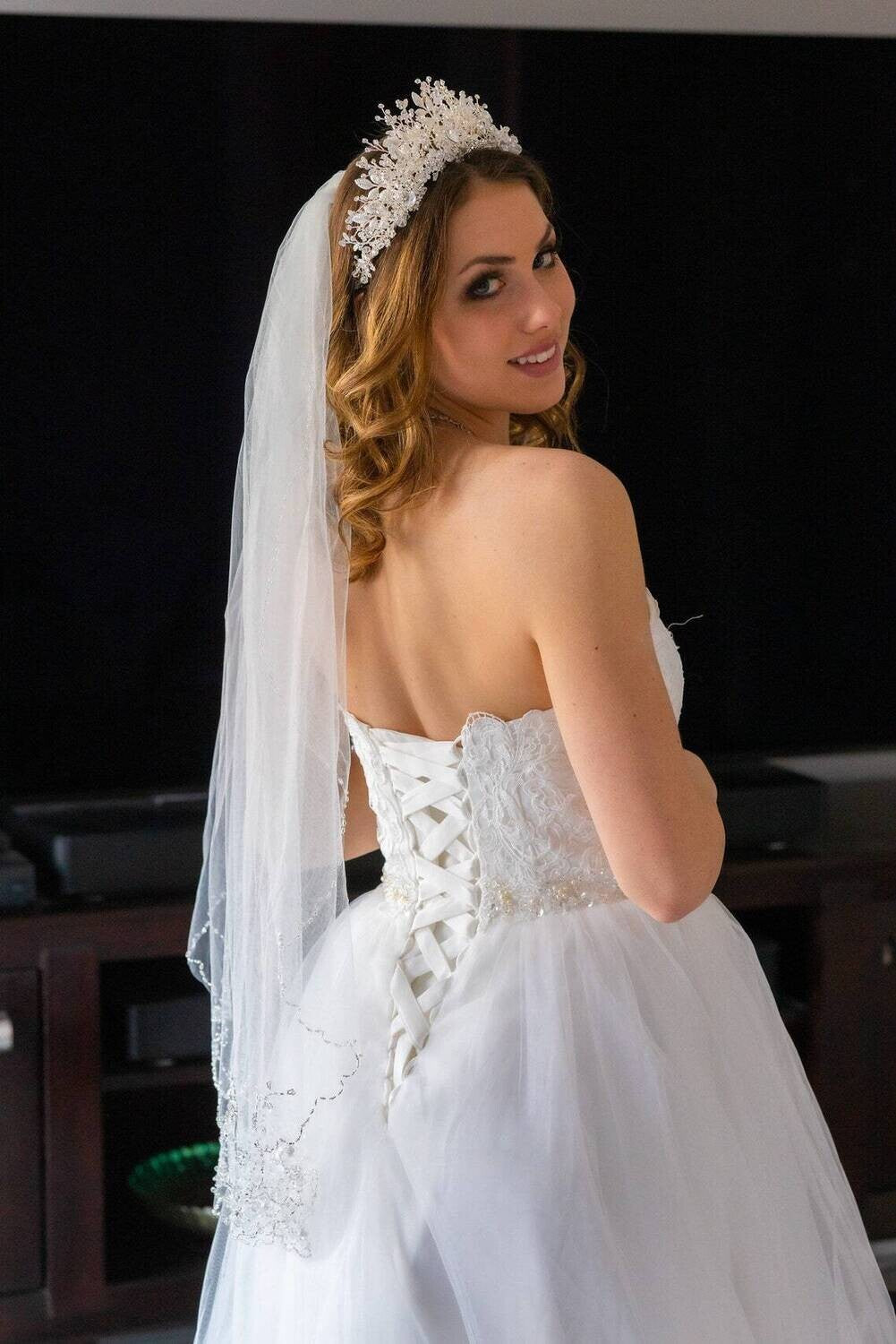 Giuseppa, Swarovski Crystal Wedding Crown Tiara