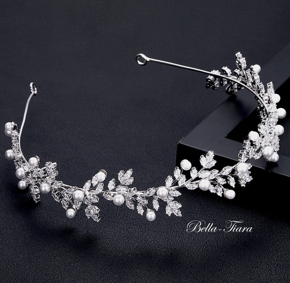 Romantica - Crystal pearl vine wedding headband