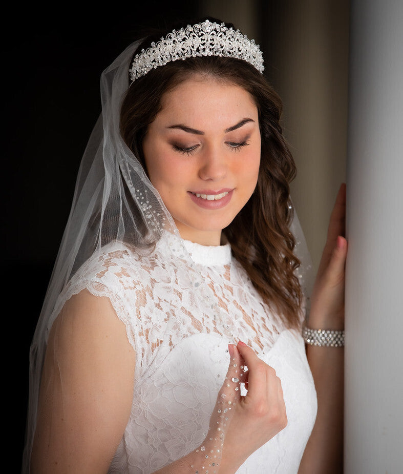 Elegant Silver Swarovski Crystal Tiara