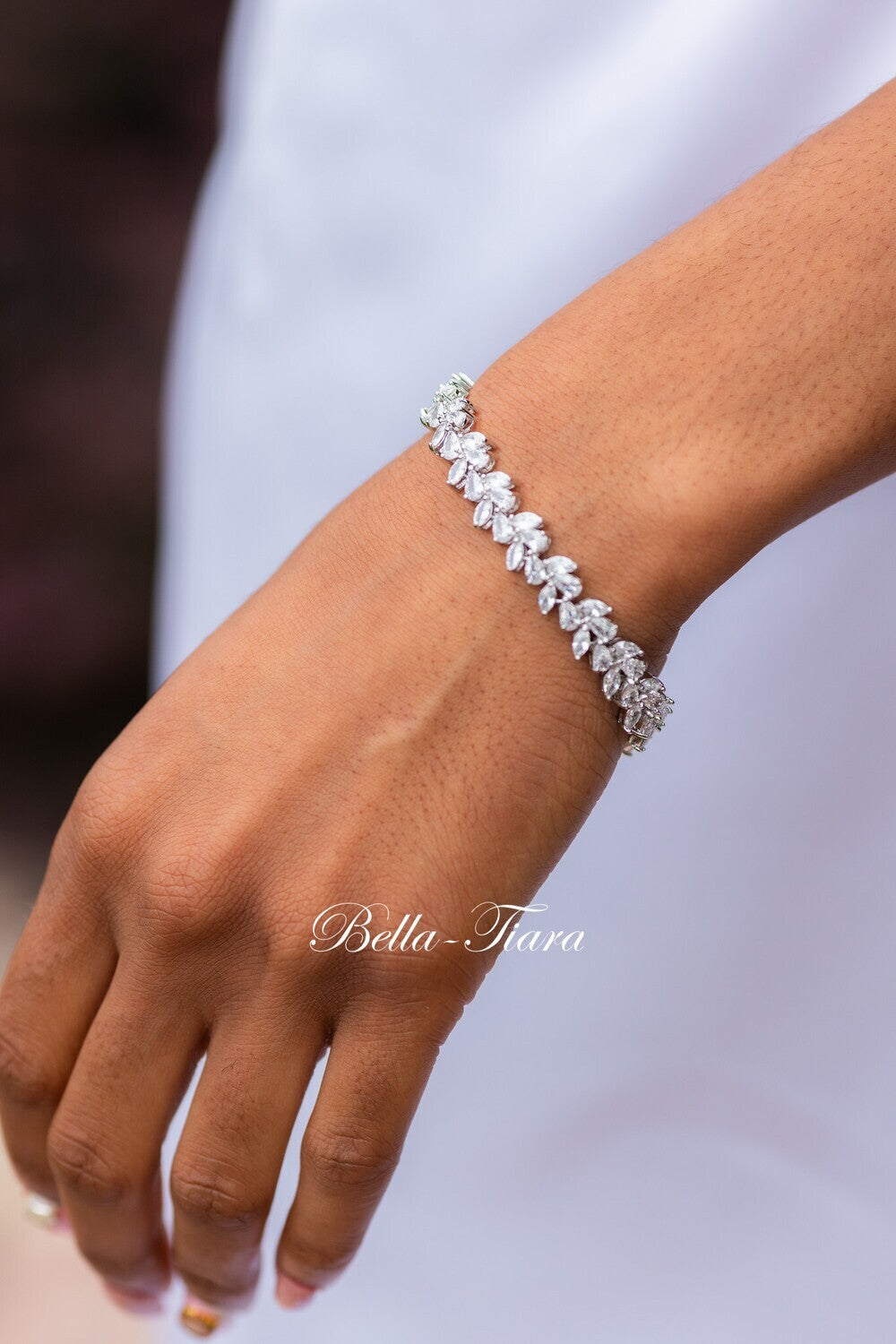 Samantha -Swarovski crystal rose gold vine bracelet