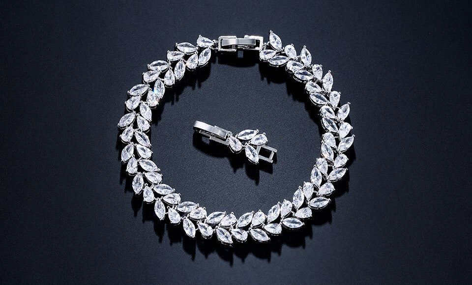Samantha -Swarovski crystal rose gold vine bracelet