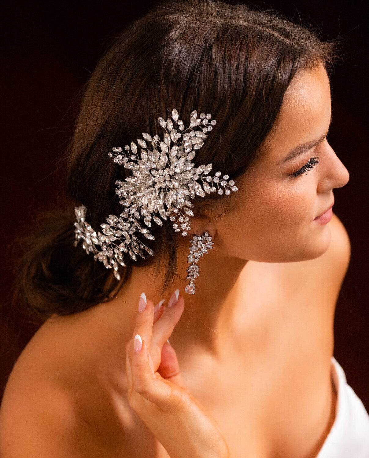 Rachella - Swarovski crystal drop long bridal earrings