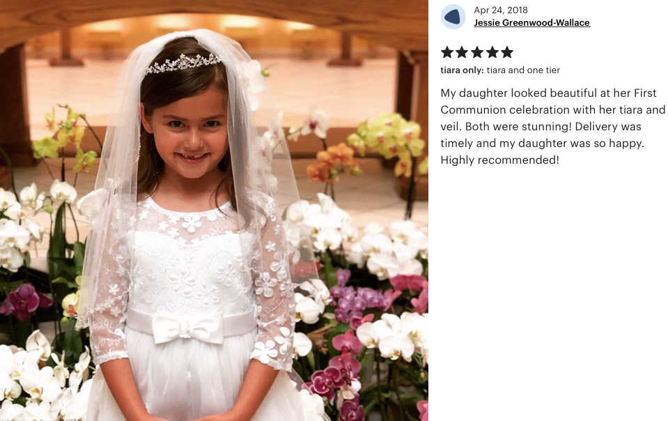 Aviana - Floral rhinestone communion tiara
