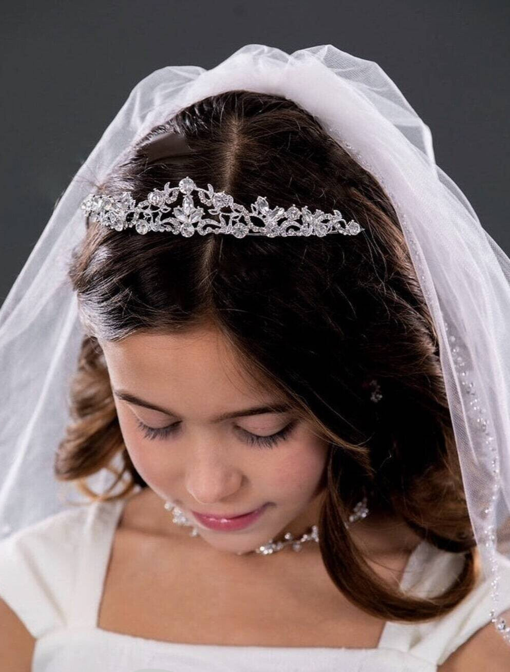 Cristina- Beautiful crystal communion tiara