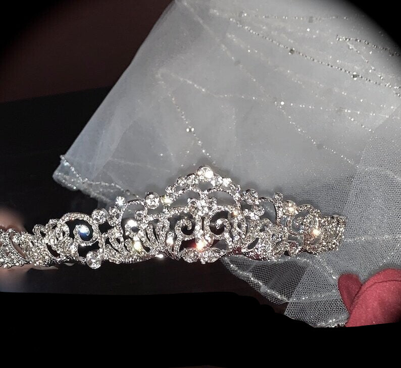 Eva- Beautiful Swarovski crystal communion headpiece