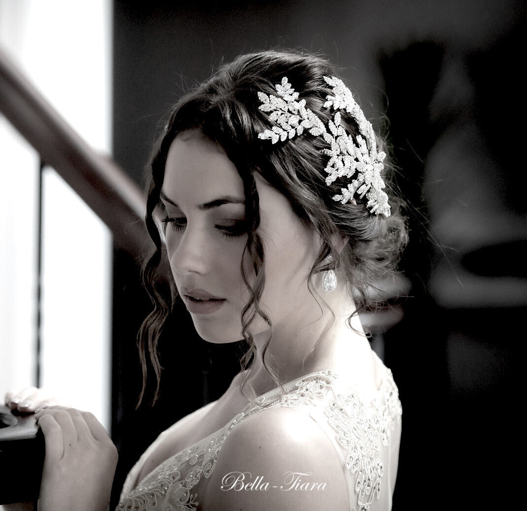 Gabriella - Couture Swarovski Crystal bridal side piece comb clips