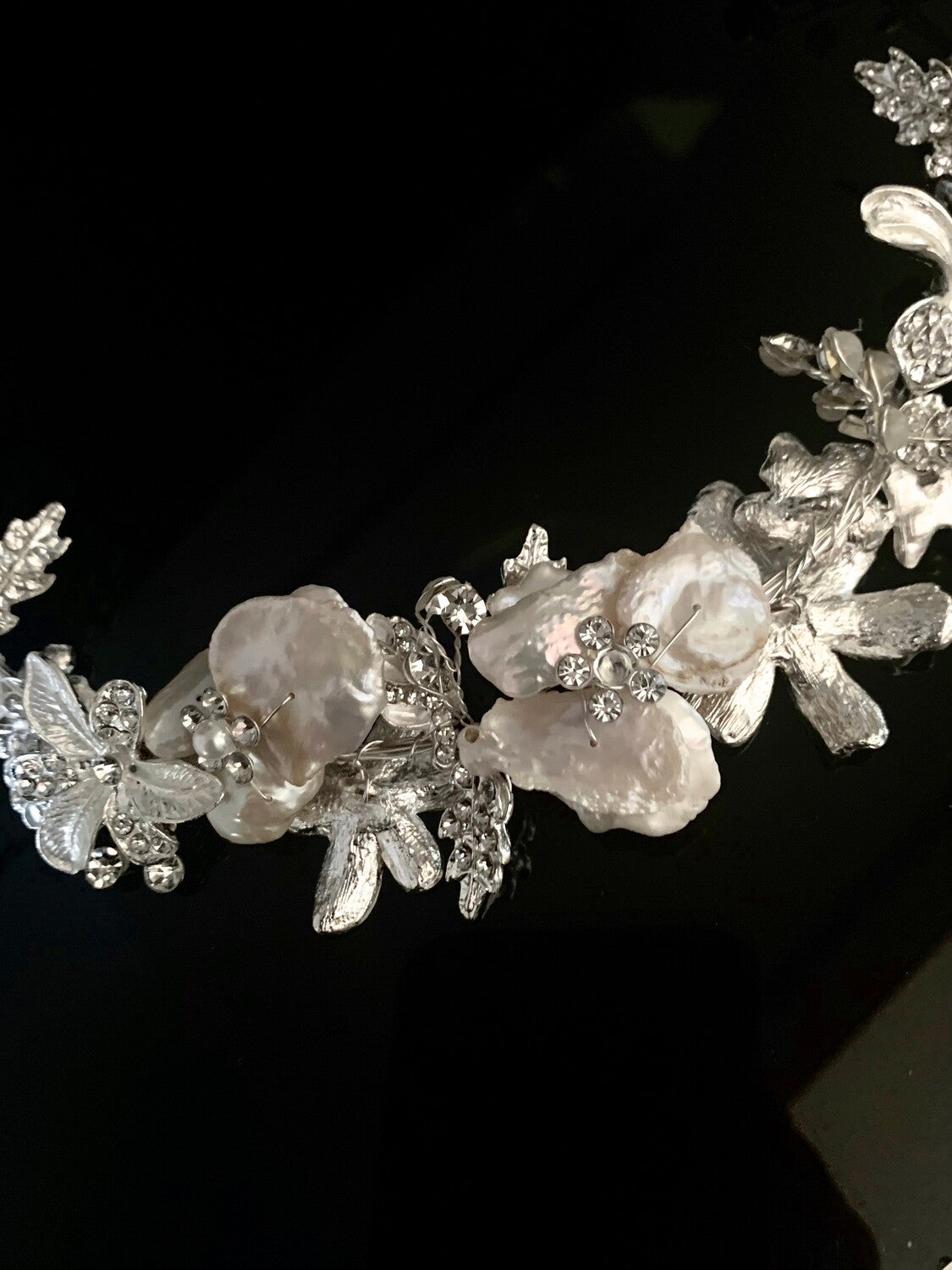 Sandy -  Crystal flower wedding hairvine