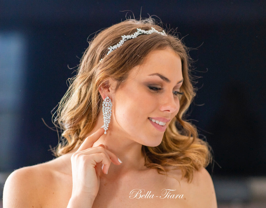 Isadora - Swarovski drop crystal bridal earrings