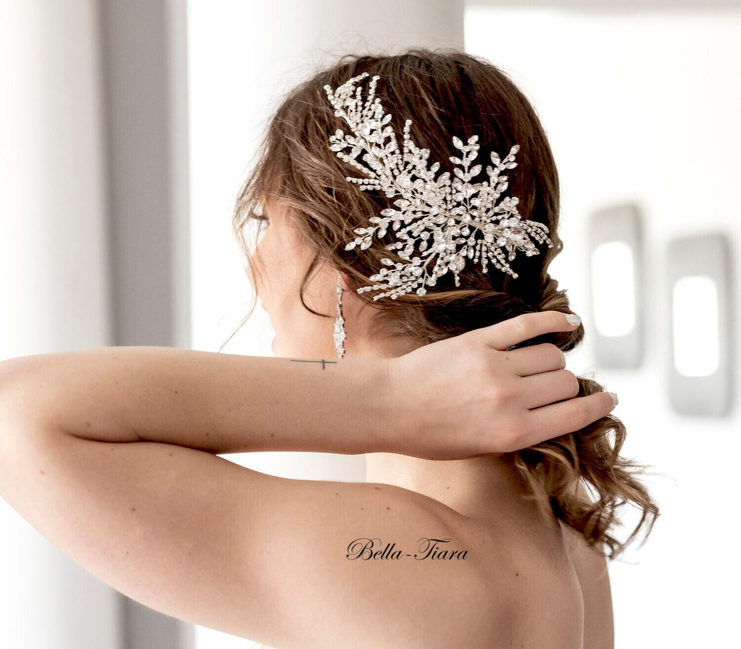 Danica- Swarovski crystal wedding hairpiece