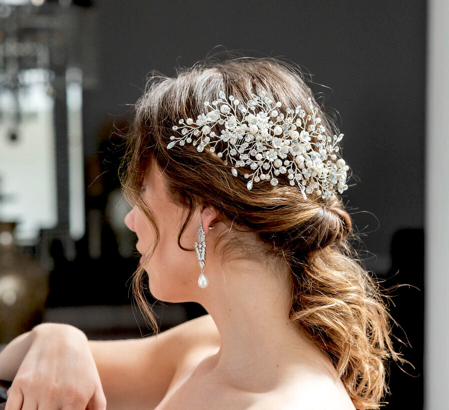 Mariana - Exquisite Crystal and pearl wedding hair comb