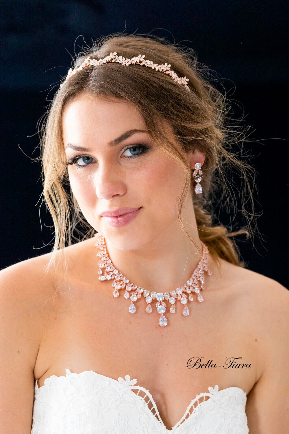 Bridgeton - Gold Swarovski crystal statement necklace set