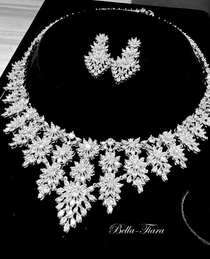Nataly - Stunning Royal CZ bridal necklace set