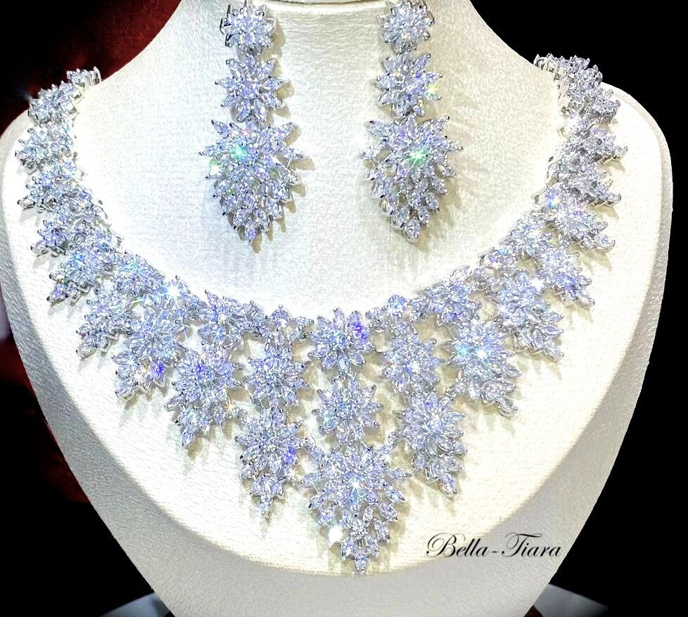 Nataly - Stunning Royal CZ bridal necklace set
